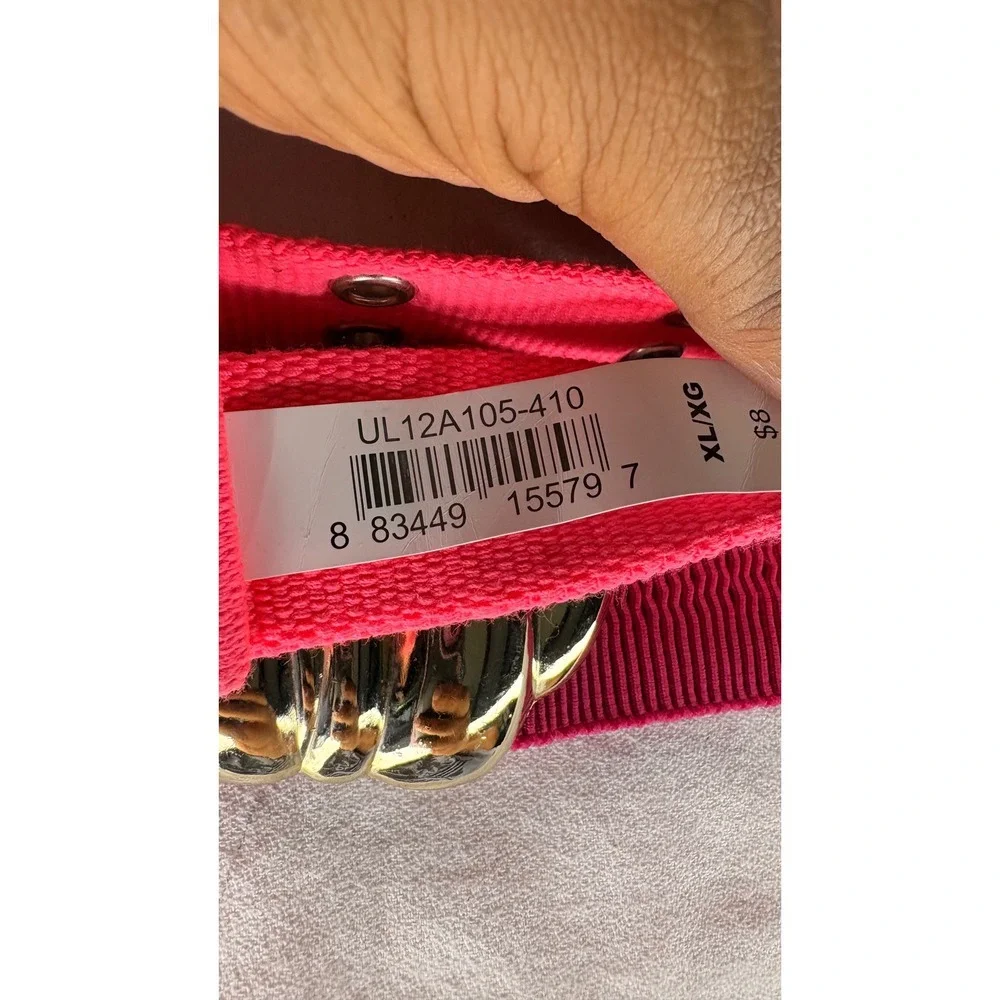 Lot of 5 Womens Belts Neon Pink Grommet Martinis & More Striped Metallic Silver